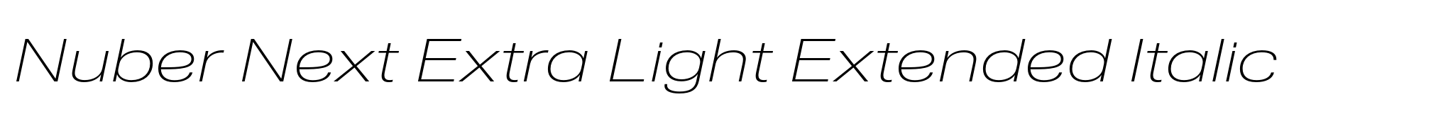 Nuber Next Extra Light Extended Italic image